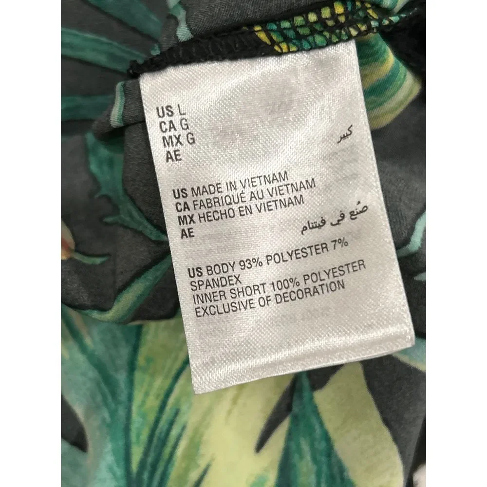 Ideology‎ Black Tropical Flower Shorts Size L